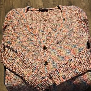 Belle By Belldini Women Knit Cardigan Small Colorful Neon 90s